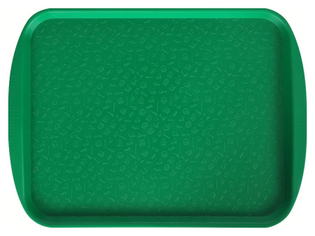 Поднос столовый Клен 355С 415х305 мм (полистирол) с ручками светло-зеленый