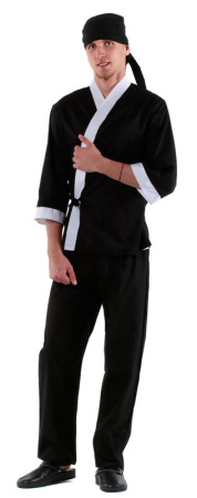 Куртка сушиста черная с отделкой белого цвета [00007]
