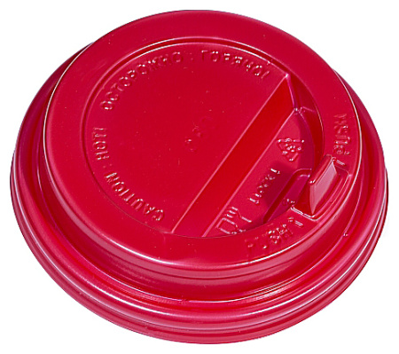 Крышка для стакана Атлас-Пак 80 мм красная с носиком (1000 шт.)