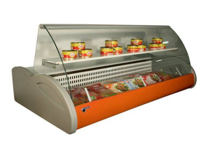 Витрина холодильная Carboma A87 SV 1,5-1 (ВХСн-1,5 Арго) 0011-3020, красно-серая