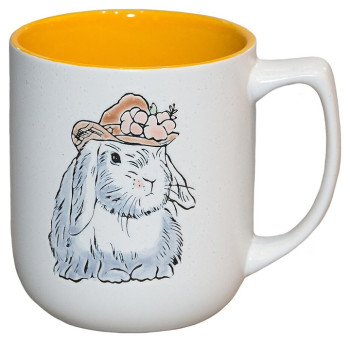 Кружка P.L. Proff Cuisine Кроличья доброта 500 мл (керамика) белая / желтая внутри
