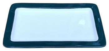 Гастроемкость P.L. Proff Cuisine F1411BG-W GN1/3 h=20 мм (фарфор) белая с зеленой кромкой