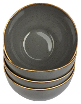 Набор из 4 мисок Porland Seasons 140 мм тёмно-серый