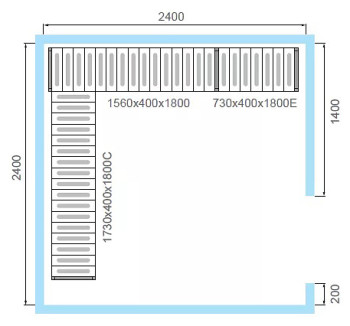 Комплект стеллажей POLAIR для КХН-11,75 (вариант 1, 5 ярусов)