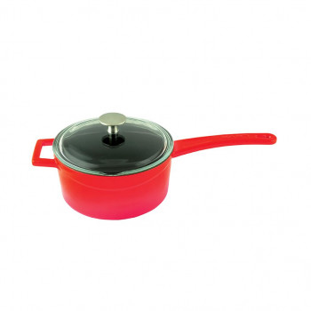 Сотейник 1 л d16 см чугун со стекл. крышкой красный LAVA