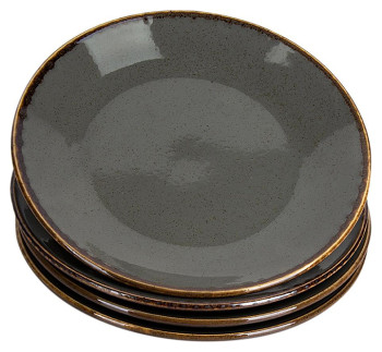 Набор из 4 десертных тарелок Porland Seasons POR0024 180 мм тёмно-серый