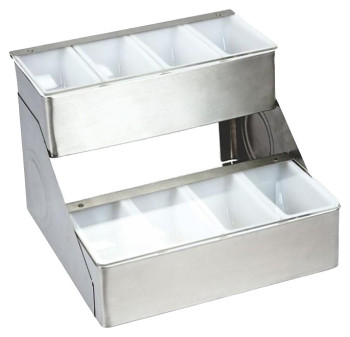 Контейнер для сыпучих продуктов P.L. Proff Cuisine CD2TQ8 60,5х30,5х22,5 см (нерж. сталь) 2-ярусный, 8 емкостей