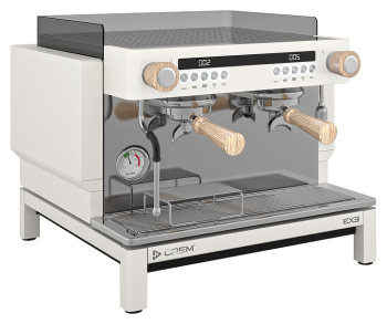 Кофемашина Crem EX3 Mini 2GR Display TA белая, высокая группа, светлый дуб