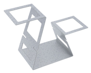 Подставка фуршетная Luxstahl Фламинго 340х150х240 мм серебро с белым