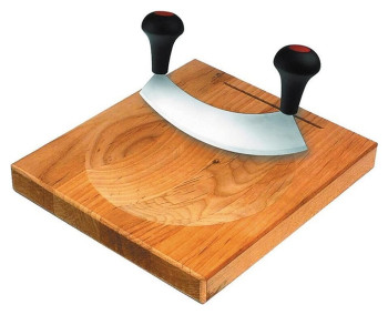 Нож для зелени P.L. Proff Cuisine 92000045 150 мм с бамбуковой доской, одинарный