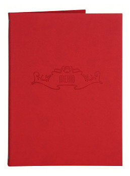 Папка меню Luxstahl на болтах, Soft-touch, красная.