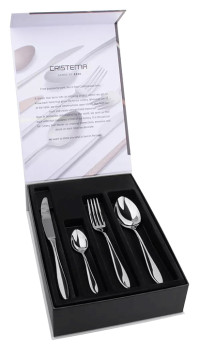Набор столовых приборов CRISTEMA PEP-12000-24LANT 24 шт., на 6 персон, зеркальная полировка, антрацит
