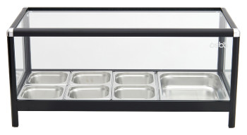 Подставка для гастроемкостей Osba 6+1 со стеклом, черная
