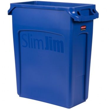 Контейнер для мусора RUBBERMAID SLIM JIM 1971257 60л с ручками, полиэтилен
