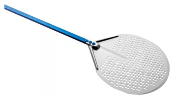 Лопата для пиццы перфорированная GiMetal A-32F Azzurra d=33 см l=150 см (алюминий)