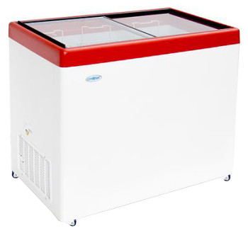 Ларь морозильный Снеж МЛ-350 красный с замком с вентилятором