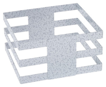 Подставка-куб фуршетная Luxstahl 200х200х110 мм серебро с белым