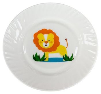 Тарелка мелкая ROAL XP80 8" Ø 20 см (стеклокерамика) белая с рисунком «львенок»