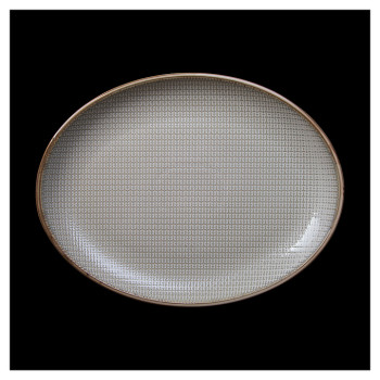 Блюдо овальное Corone Alveare HS179440 12,5" 315х240 мм (фарфор) бежевое