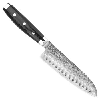 Нож кухонный YAXELL GOU Santoku YA37001G с углублениями на лезвии
