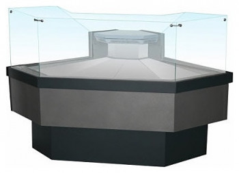 Витрина холодильная ENTECO MASTER НЕМИГА CUBE УН 90 ВСн (Р) для рыбы на льду (встроенный агрегат) угловая внешняя