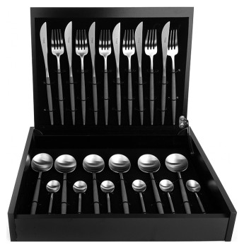 Набор столовых приборов CUTIPOL Goa GO.006 GR 24 шт., матовая сталь, серые ручки