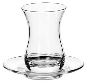 Стакан для чая с блюдцем Pasabahce 96308 0,16 л оптический