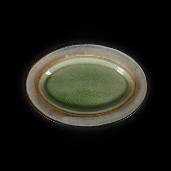 Блюдо овальное «Corone Tesoro» 272х186 мм серый+зеленый