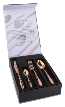 Набор столовых приборов CRISTEMA PEP-12000-24LCU 24 шт., на 6 персон, зеркальная полировка, медь