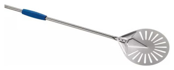 Лопата для пиццы поворотная перфорированная GiMetal I-17F/120 Azzurra d=17 см l=120 см (нерж. сталь)