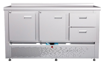 Стол холодильный Abat СХС-70Н-02 (2 двери, 2 ящика 1/2, борт)