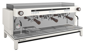Кофемашина Crem EX3 3GR Display TA белая, высокие группы, грецкий орех