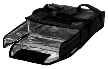 Термосумка Luxstahl на 2 пиццы 350х350х100 мм фольгированная средняя без вентиляции черная