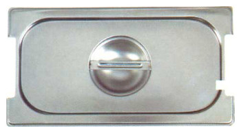 Крышка для гастроемкости Paderno 1453700 GN 1/3 (176x325) с отверстиями для ручек и ложки, нерж. сталь