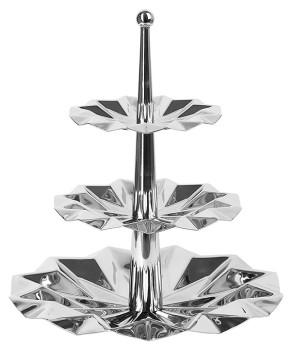 Этажерка сервировочная Luxstahl Оригами Ø 165/210/300 мм h=380 мм (нерж. сталь) 3-ярусная