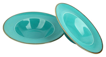 Набор из 2 глубоких тарелок для пасты Porland Seasons POR0087 250 мм бирюзовый