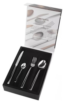 Набор столовых приборов CRISTEMA PEP-10000-24L 24 шт. на 6 персон, зеркальная полировка