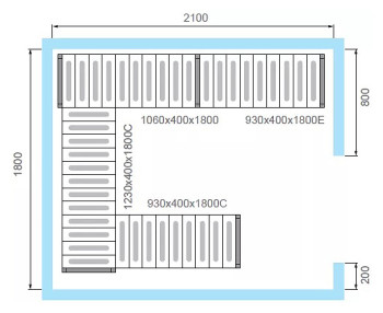 Комплект стеллажей POLAIR для КХН-7,71 (вариант 2, 4 яруса)