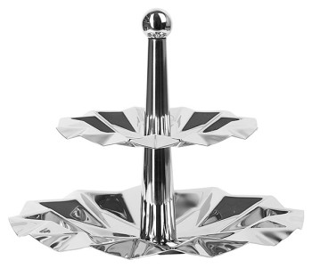 Этажерка сервировочная Luxstahl Оригами Ø 165/210 мм h=380 мм (нерж. сталь) 2-ярусная