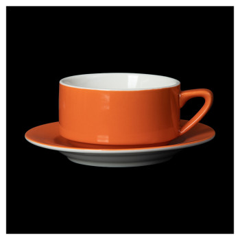 Чайная пара Corone Gusto 7926/7927 300 мл (фарфор) оранжевая