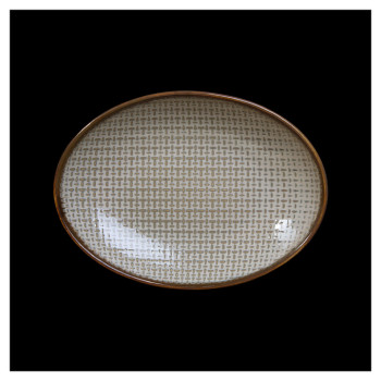 Блюдо овальное малое Corone Alveare HS179478 6" 155х110 мм (фарфор) бежевое