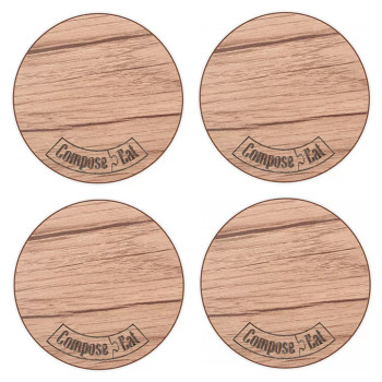 Набор подставок для кружку ComposeEat NBD4852094OA4 Бирдекель 85 мм, 4 шт., дуб натуральный