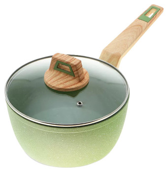 Ковш Kitchenstar SYB-V124FAK-0420L 2,3 л Ø 20 см h=11,3 см (кованый алюминий с мраморным покрытием, рукоятки из бакелита) с крышкой