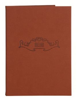 Папка для меню Luxstahl на болтах, Soft-touch, светло - коричневая.