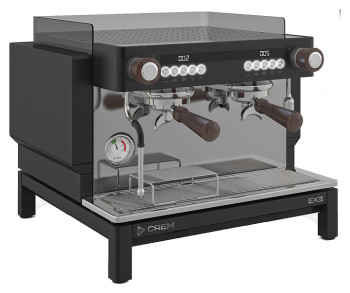 Кофемашина Crem EX3 Mini 2GR Display TA черная, высокая группа, грецкий орех