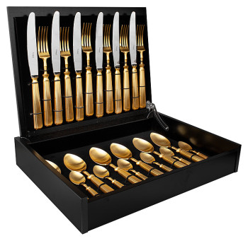 Набор столовых приборов CUTIPOL Piccadilly P1.006 GB 24 шт., матовая позолота