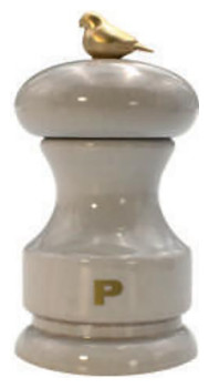 Мельница для соли Bisetti Bird h=110 мм бук лакированный, белая