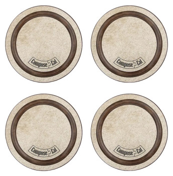 Набор подставок под кружку ComposeEat NBD4950433KL6 Бирдекель 95 мм, 4 шт., порфир кремовый