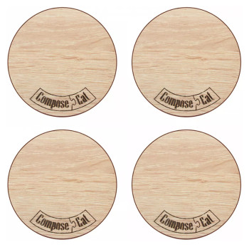 Набор подставок под кружку ComposeEat NBD4852086OA4 Бирдекель 85 мм, 4 шт., дуб светлый