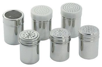 Емкость для сыпучих продуктов MACO DR 0,24 л Ø 6см h=8,5 см (нерж. сталь) с пластиковой крышкой с мелкой сеткой
